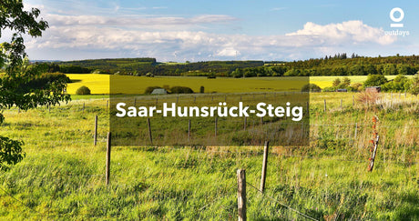 Grüne Weide mit weiter Sicht ins Land: Saar-Hunsrück-Steig